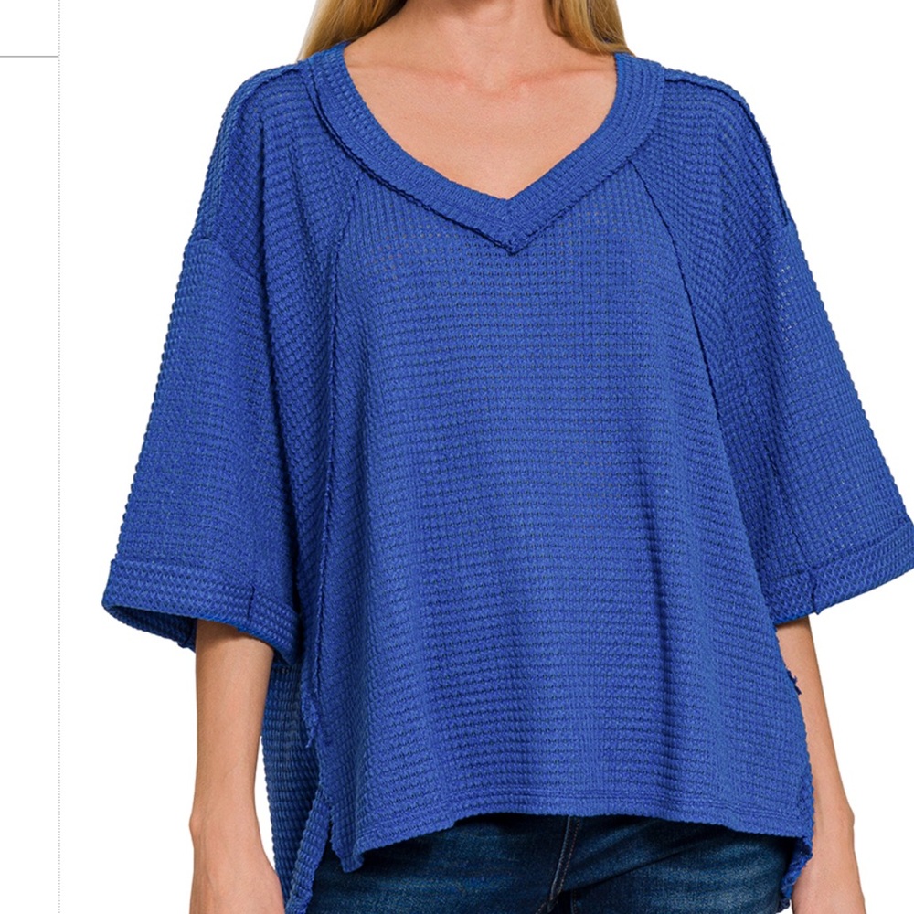 ShopEvelynne Royal Blue Knit Top